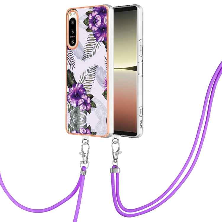Electroplating IMD TPU Phone Case with Lanyard, For Sony Xperia 5 IV, For Sony Xperia 1 IV, For Sony Xperia 10 IV