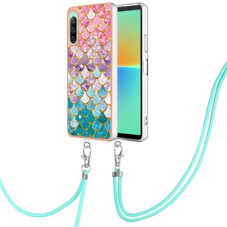 Electroplating IMD TPU Phone Case with Lanyard, For Sony Xperia 5 IV, For Sony Xperia 1 IV, For Sony Xperia 10 IV