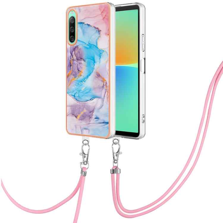 Electroplating IMD TPU Phone Case with Lanyard, For Sony Xperia 5 IV, For Sony Xperia 1 IV, For Sony Xperia 10 IV