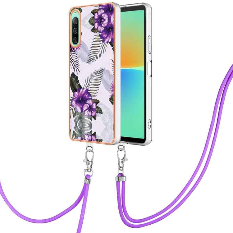 Electroplating IMD TPU Phone Case with Lanyard, For Sony Xperia 5 IV, For Sony Xperia 1 IV, For Sony Xperia 10 IV