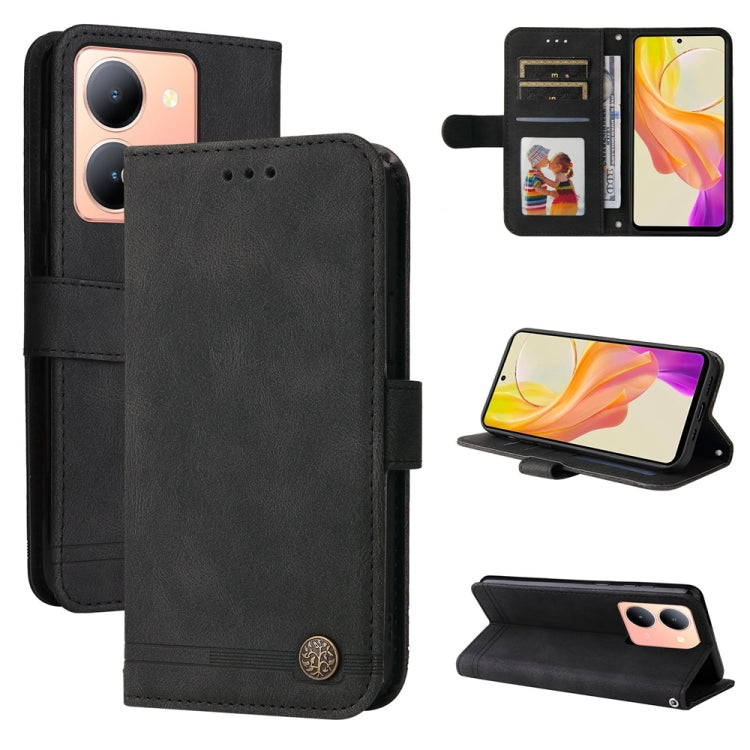 Skin Feel Life Tree Metal Button Leather Phone Case, For vivo Y03 4G, For vivo Y200 / V29e Global, For vivo Y17s, For vivo Y36 4G / 5G Foreign, For vivo Y78 5G Foreign