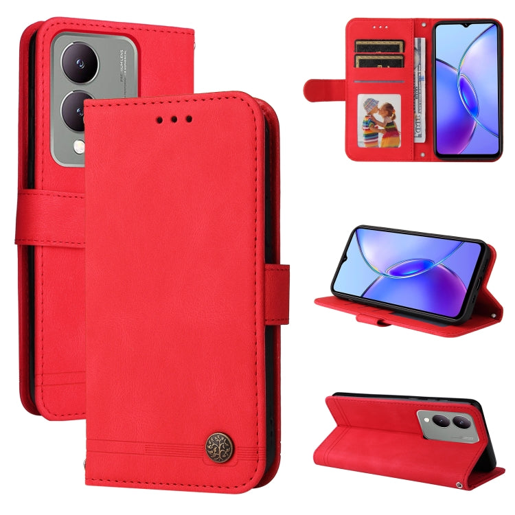 Skin Feel Life Tree Metal Button Leather Phone Case, For vivo Y03 4G, For vivo Y200 / V29e Global, For vivo Y17s, For vivo Y36 4G / 5G Foreign, For vivo Y78 5G Foreign