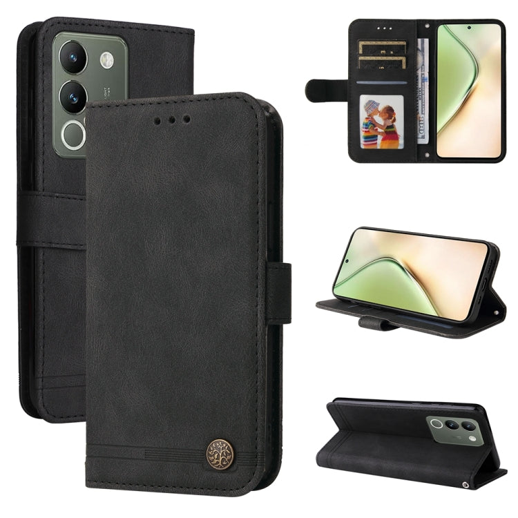 Skin Feel Life Tree Metal Button Leather Phone Case, For vivo Y03 4G, For vivo Y200 / V29e Global, For vivo Y17s, For vivo Y36 4G / 5G Foreign, For vivo Y78 5G Foreign