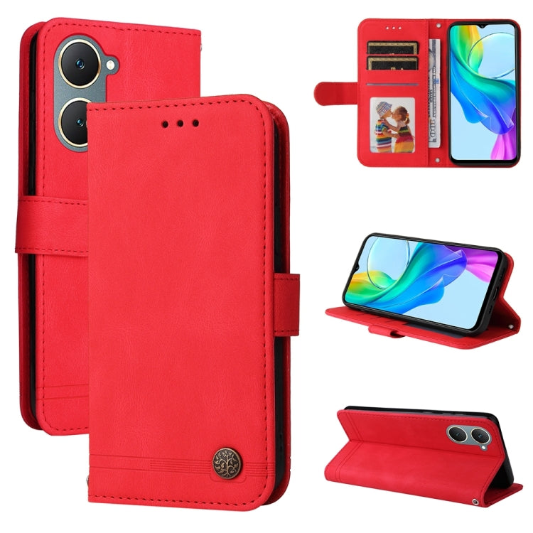 Skin Feel Life Tree Metal Button Leather Phone Case, For vivo Y03 4G, For vivo Y200 / V29e Global, For vivo Y17s, For vivo Y36 4G / 5G Foreign, For vivo Y78 5G Foreign