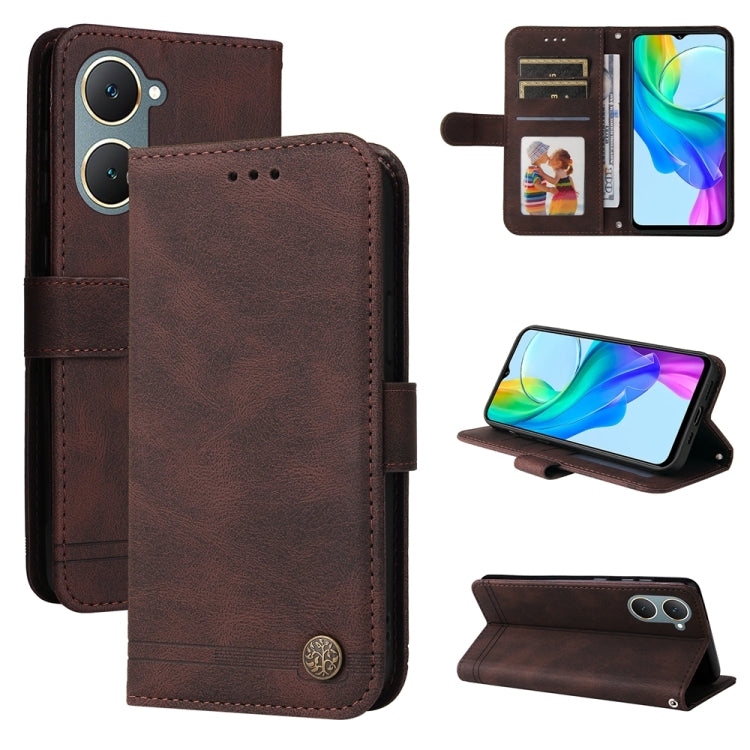 Skin Feel Life Tree Metal Button Leather Phone Case, For vivo Y03 4G, For vivo Y200 / V29e Global, For vivo Y17s, For vivo Y36 4G / 5G Foreign, For vivo Y78 5G Foreign