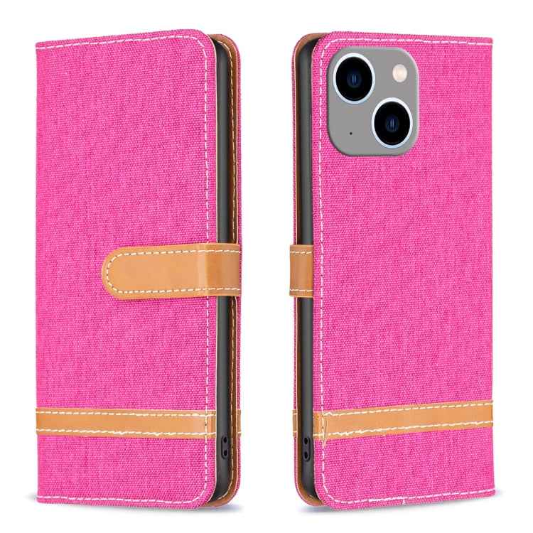 Color Block Denim Texture Leather Phone Case, For iPhone 15 Pro, For iPhone 15 Plus, For iPhone 15