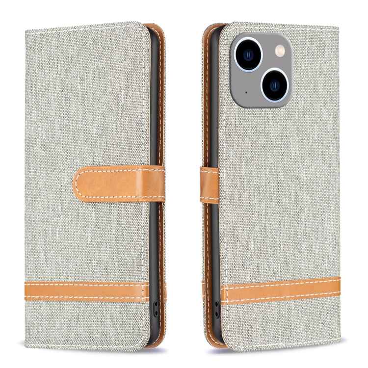 Color Block Denim Texture Leather Phone Case, For iPhone 15 Pro, For iPhone 15 Plus, For iPhone 15