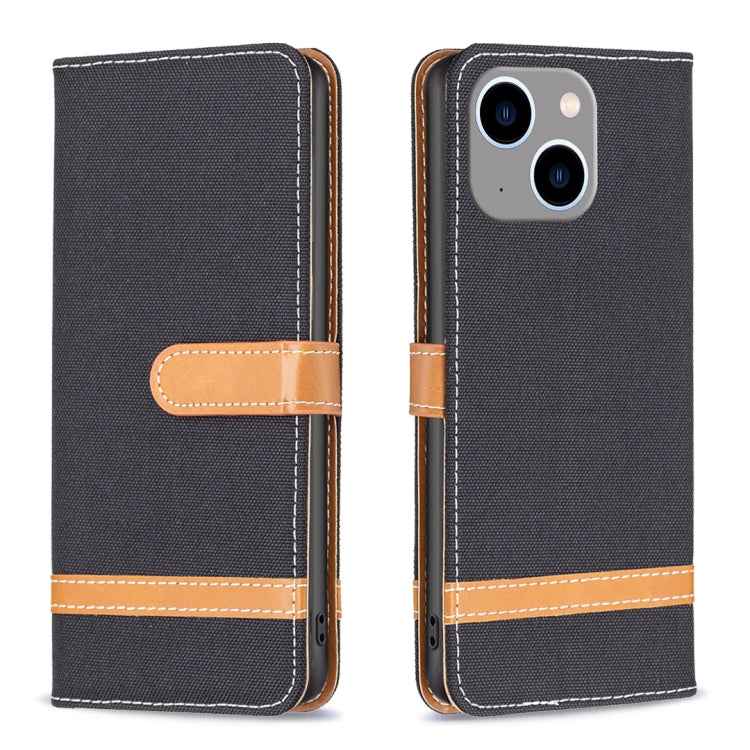 Color Block Denim Texture Leather Phone Case, For iPhone 15 Pro, For iPhone 15 Plus, For iPhone 15