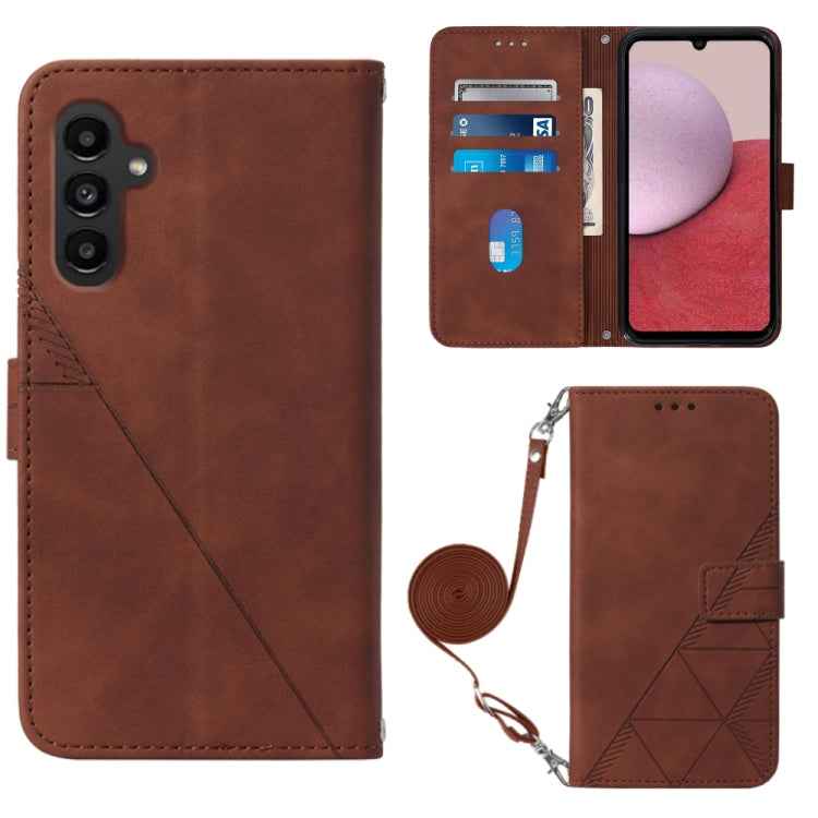 Crossbody 3D Embossed Flip Leather Phone Case, For Samsung Galaxy A25 5G / A24, For Samsung Galaxy A15, For Samsung Galaxy Z Fold5 5G, For Samsung Galaxy A05, For Samsung Galaxy Z Flip5 5G, For Samsung Galaxy S23 FE 5G, For Samsung Galaxy A05s