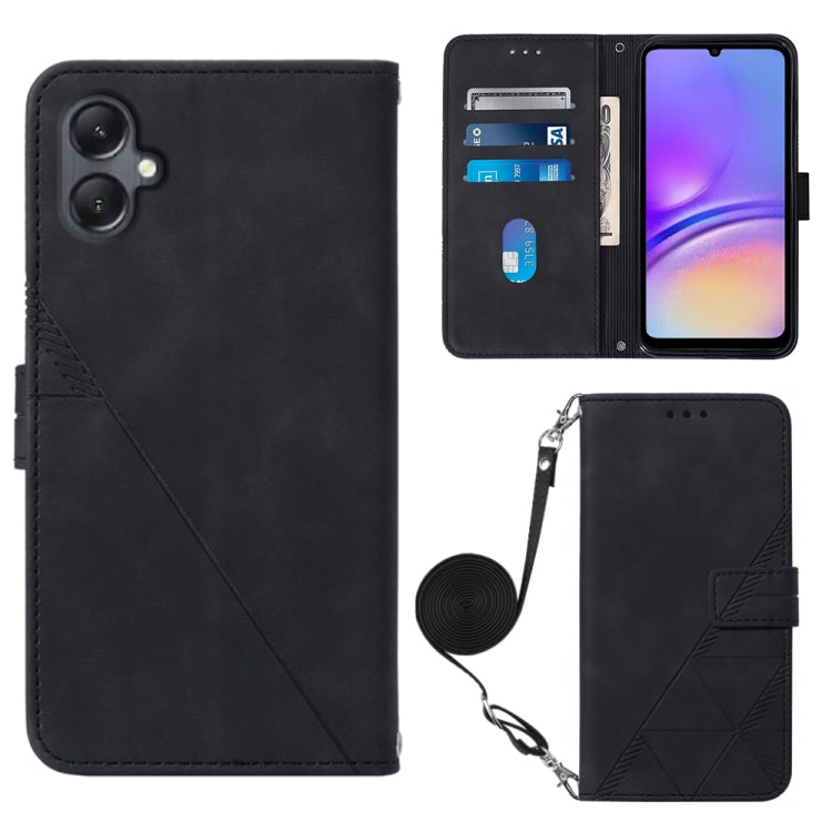 Crossbody 3D Embossed Flip Leather Phone Case, For Samsung Galaxy A25 5G / A24, For Samsung Galaxy A15, For Samsung Galaxy Z Fold5 5G, For Samsung Galaxy Z Flip5 5G, For Samsung Galaxy S23 FE 5G, For Samsung Galaxy A05, For Samsung Galaxy A05s
