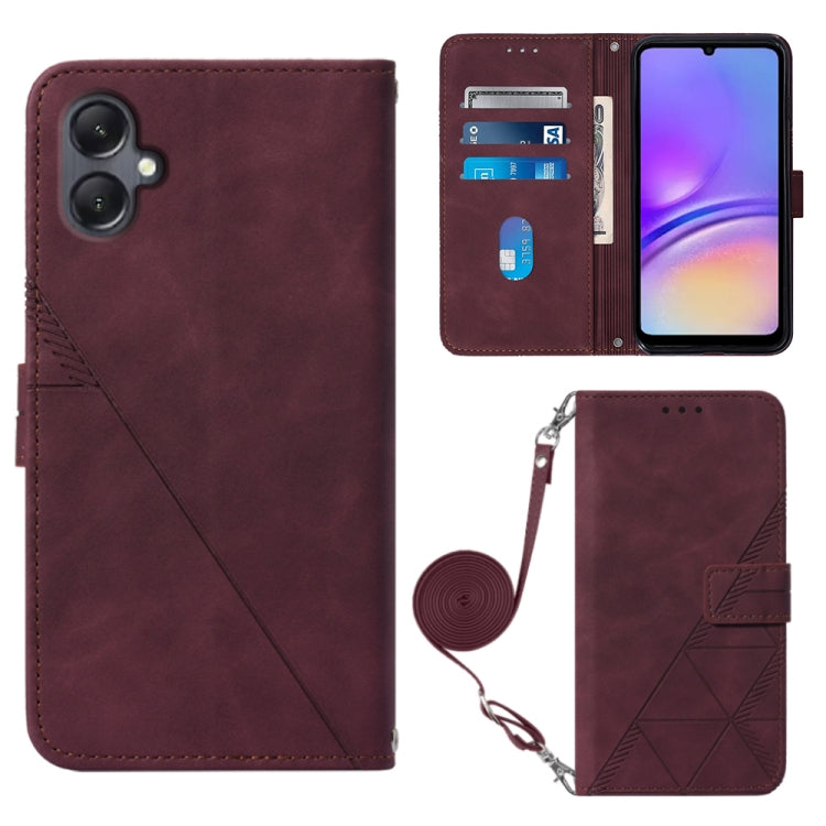 Crossbody 3D Embossed Flip Leather Phone Case, For Samsung Galaxy A25 5G / A24, For Samsung Galaxy A15, For Samsung Galaxy Z Fold5 5G, For Samsung Galaxy A05, For Samsung Galaxy Z Flip5 5G, For Samsung Galaxy S23 FE 5G, For Samsung Galaxy A05s