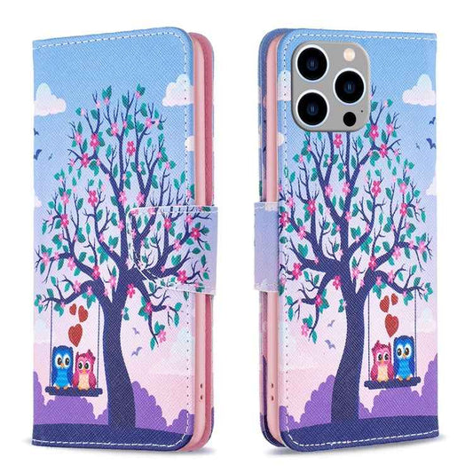 Colored Drawing Pattern Flip Leather Phone Case