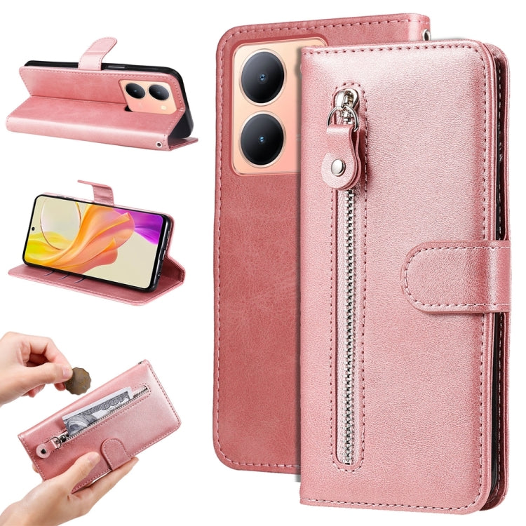Fashion Calf Texture Zipper Leather Phone Case, For vivo Y03 4G, For vivo Y200 / V29e Global, For vivo Y17s, For vivo Y36 4G / 5G Global, For vivo Y78 5G Global