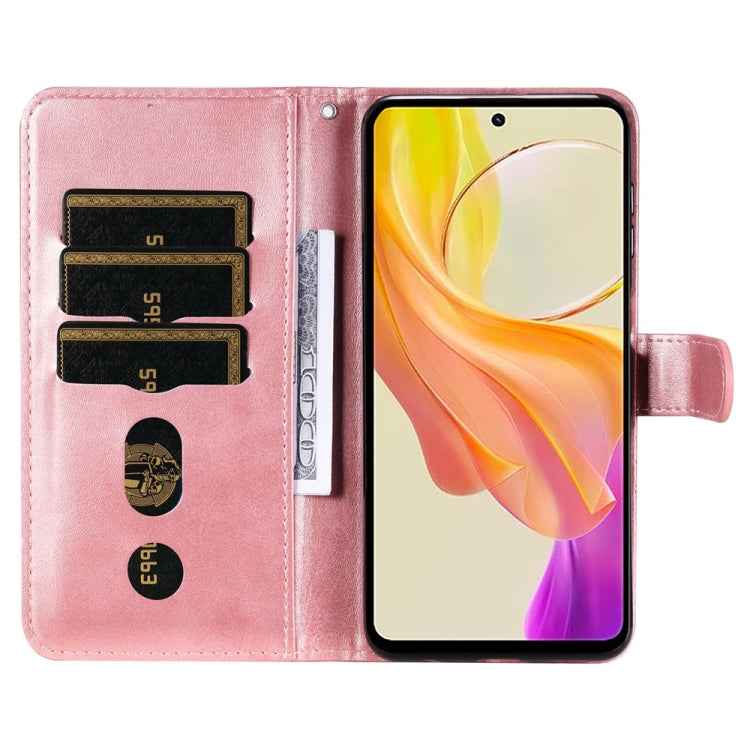 Fashion Calf Texture Zipper Leather Phone Case, For vivo Y78 5G Global