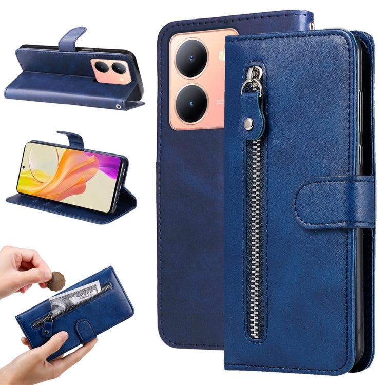 Fashion Calf Texture Zipper Leather Phone Case, For vivo Y03 4G, For vivo Y200 / V29e Global, For vivo Y17s, For vivo Y36 4G / 5G Global, For vivo Y78 5G Global