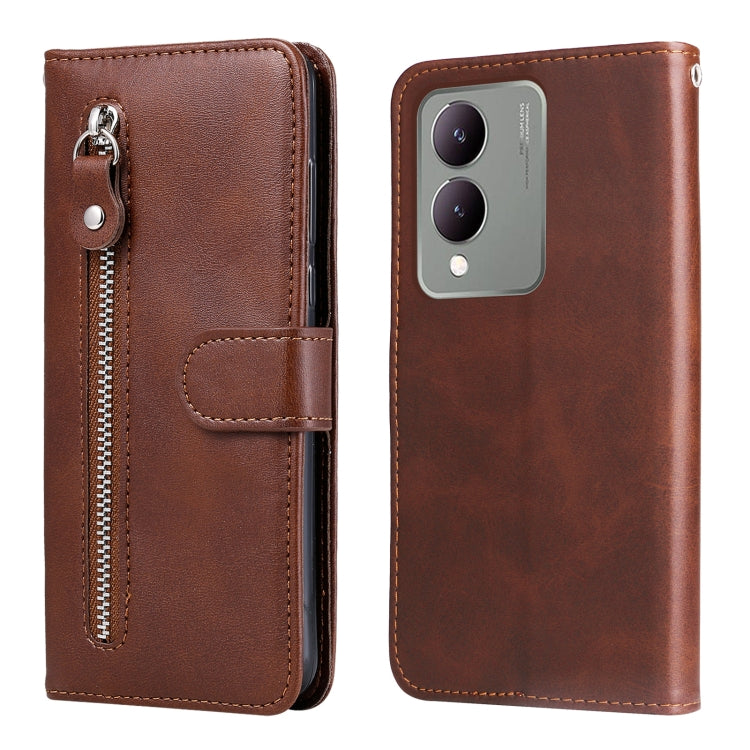 Fashion Calf Texture Zipper Leather Phone Case, For vivo Y03 4G, For vivo Y200 / V29e Global, For vivo Y17s, For vivo Y36 4G / 5G Global, For vivo Y78 5G Global
