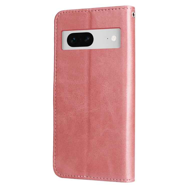 Fashion Calf Texture Zipper Leather Phone Case, For Google Pixel 7