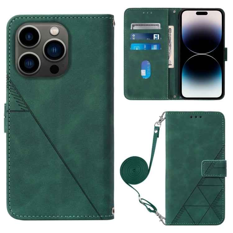 Crossbody 3D Embossed Flip Leather Phone Case, For iPhone 16, For iPhone 15 Pro Max, For iPhone 15 Pro, For iPhone 15 Plus, For iPhone 15, For iPod Touch 7 / 6 / 5