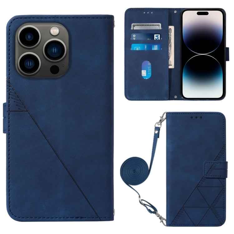 Crossbody 3D Embossed Flip Leather Phone Case, For iPhone 16, For iPhone 15 Pro Max, For iPhone 15 Pro, For iPhone 15 Plus, For iPhone 15, For iPod Touch 7 / 6 / 5
