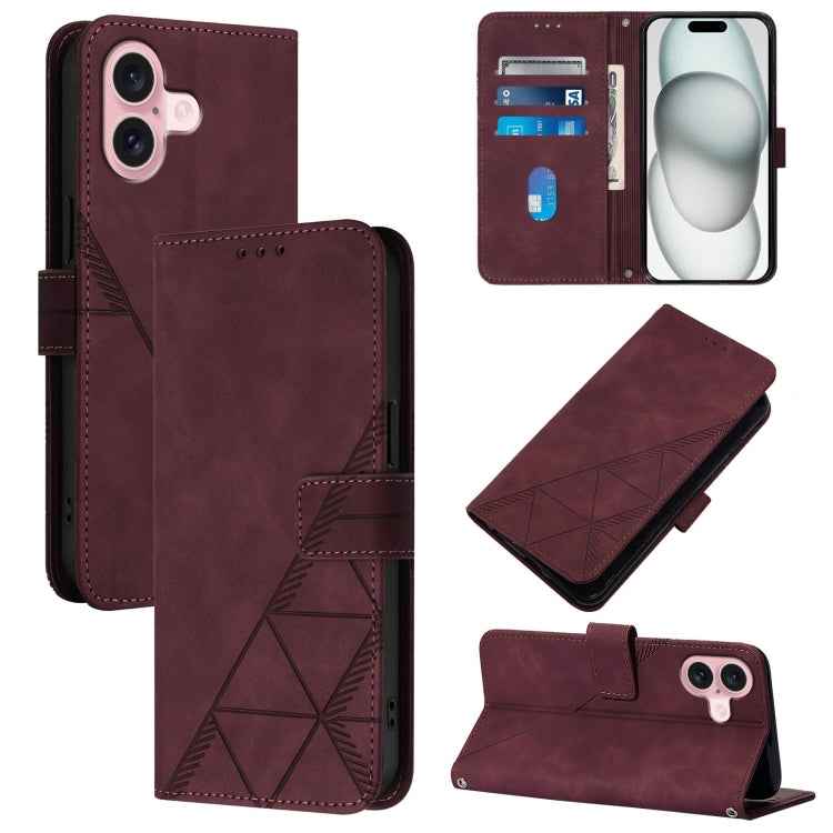 Crossbody 3D Embossed Flip Leather Phone Case, For iPhone 16, For iPhone 15 Pro Max, For iPhone 15 Pro, For iPhone 15 Plus, For iPhone 15, For iPod Touch 7 / 6 / 5