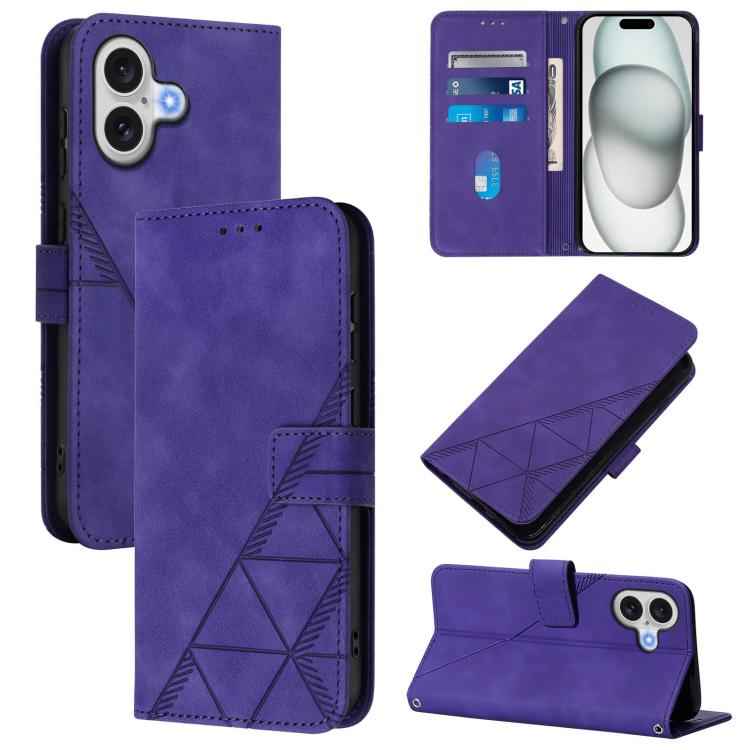 Crossbody 3D Embossed Flip Leather Phone Case, For iPhone 16e / 17e, For iPhone 17 Pro Max, For iPhone 17 Pro, For iPhone 17, For iPhone Air, For iPhone 16 Pro Max, For iPhone 16 Pro, For iPhone 16 Plus