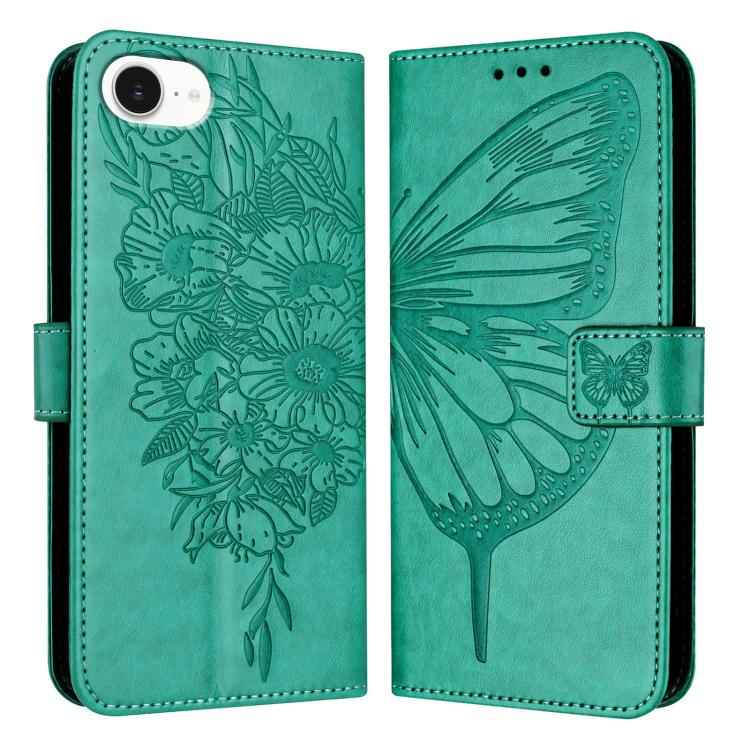 Embossed Butterfly Leather Phone Case, For iPhone 17e / 16e, For iPhone 17 Pro Max, For iPhone 17 Pro, For iPhone 17, For iPhone Air, For iPhone 16 Pro Max