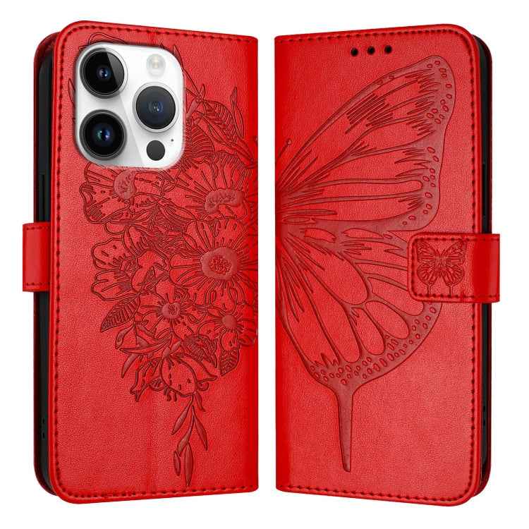 Embossed Butterfly Leather Phone Case, For iPhone 16 Pro, For iPhone 16 Plus, For iPhone 16, For iPhone 15 Pro Max, For iPhone 15 Pro, For iPhone 15 Plus