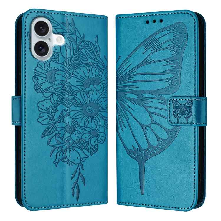 Embossed Butterfly Leather Phone Case, For iPhone 16 Pro, For iPhone 16 Plus, For iPhone 16, For iPhone 15 Pro Max, For iPhone 15 Pro, For iPhone 15 Plus