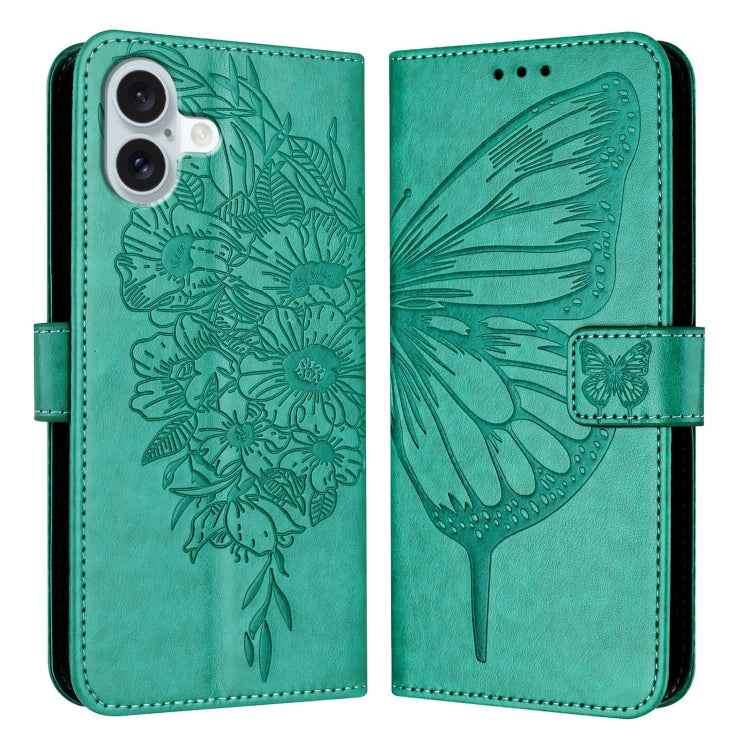 Embossed Butterfly Leather Phone Case, For iPhone 16 Pro, For iPhone 16 Plus, For iPhone 16, For iPhone 15 Pro Max, For iPhone 15 Pro, For iPhone 15 Plus