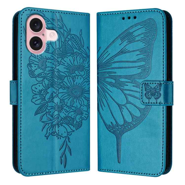Embossed Butterfly Leather Phone Case, For iPhone 16 Pro, For iPhone 16 Plus, For iPhone 16, For iPhone 15 Pro Max, For iPhone 15 Pro, For iPhone 15 Plus