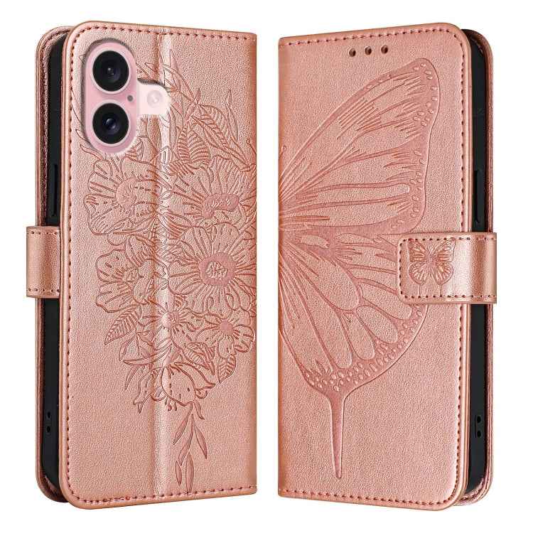 Embossed Butterfly Leather Phone Case, For iPhone 16 Pro, For iPhone 16 Plus, For iPhone 16, For iPhone 15 Pro Max, For iPhone 15 Pro, For iPhone 15 Plus