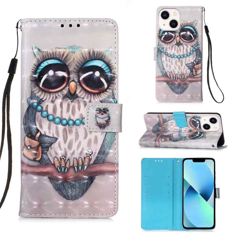3D Painting Horizontal Flip Leather Phone Case, For iPhone 15, For iPod Touch 7 / 6 / 5
