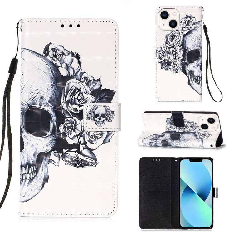 3D Painting Horizontal Flip Leather Phone Case, For iPhone 15, For iPod Touch 7 / 6 / 5