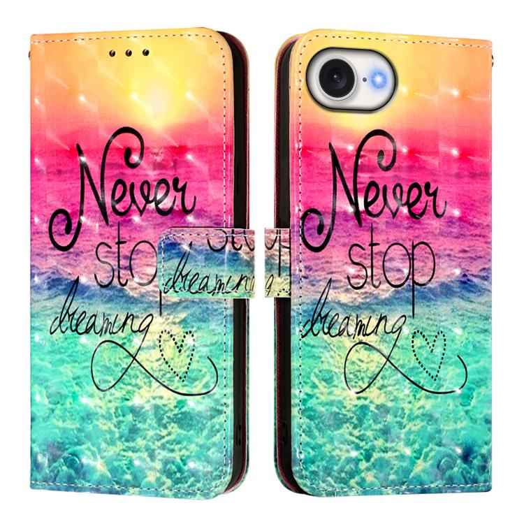 3D Painting Horizontal Flip Leather Phone Case, For iPhone 17e / 16e, For iPhone 17 Pro Max, For iPhone 17 Pro, For iPhone 17, For iPhone Air, For iPhone 16 Pro Max