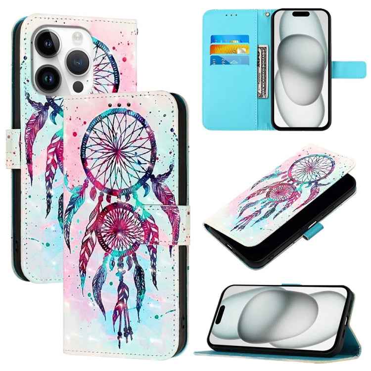 3D Painting Horizontal Flip Leather Phone Case, For iPhone 16 Pro, For iPhone 16 Plus, For iPhone 16, For iPhone 15 Pro Max, For iPhone 15 Pro, For iPhone 15 Plus