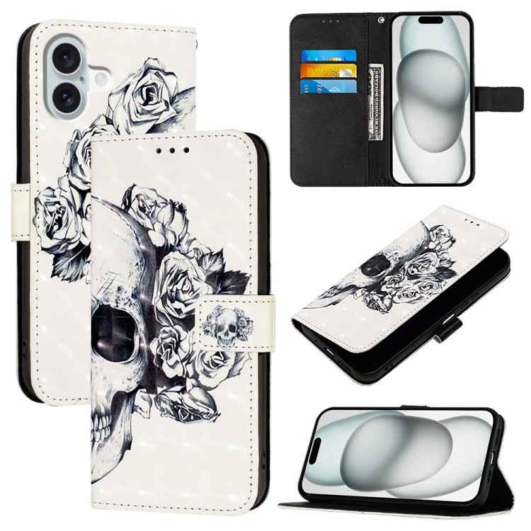 3D Painting Horizontal Flip Leather Phone Case, For iPhone 16 Pro, For iPhone 16 Plus, For iPhone 16, For iPhone 15 Pro Max, For iPhone 15 Pro, For iPhone 15 Plus