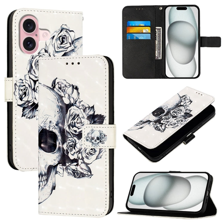 3D Painting Horizontal Flip Leather Phone Case, For iPhone 16 Pro, For iPhone 16 Plus, For iPhone 16, For iPhone 15 Pro Max, For iPhone 15 Pro, For iPhone 15 Plus