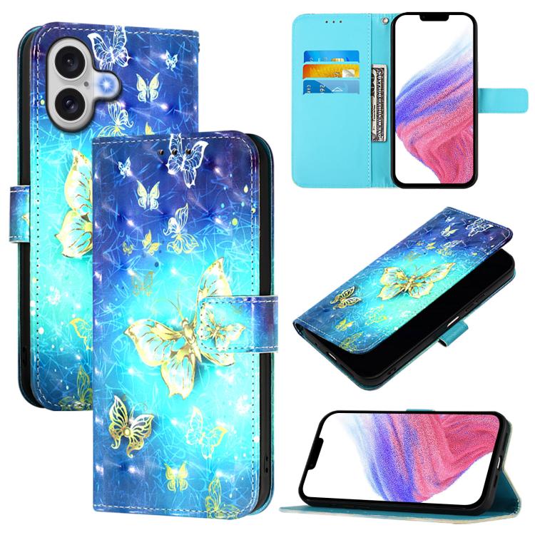 3D Painting Horizontal Flip Leather Phone Case, For iPhone 17e / 16e, For iPhone 17 Pro Max, For iPhone 17 Pro, For iPhone 17, For iPhone Air, For iPhone 16 Pro Max