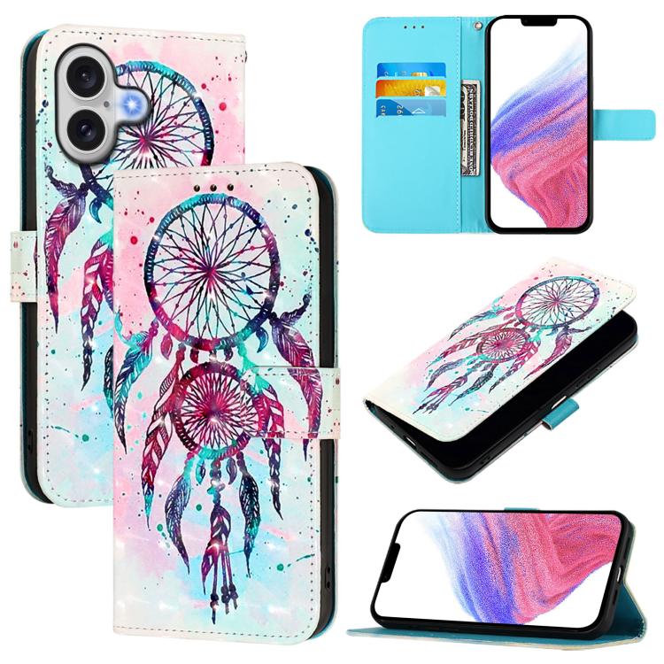 3D Painting Horizontal Flip Leather Phone Case, For iPhone 17e / 16e, For iPhone 17 Pro Max, For iPhone 17 Pro, For iPhone 17, For iPhone Air, For iPhone 16 Pro Max