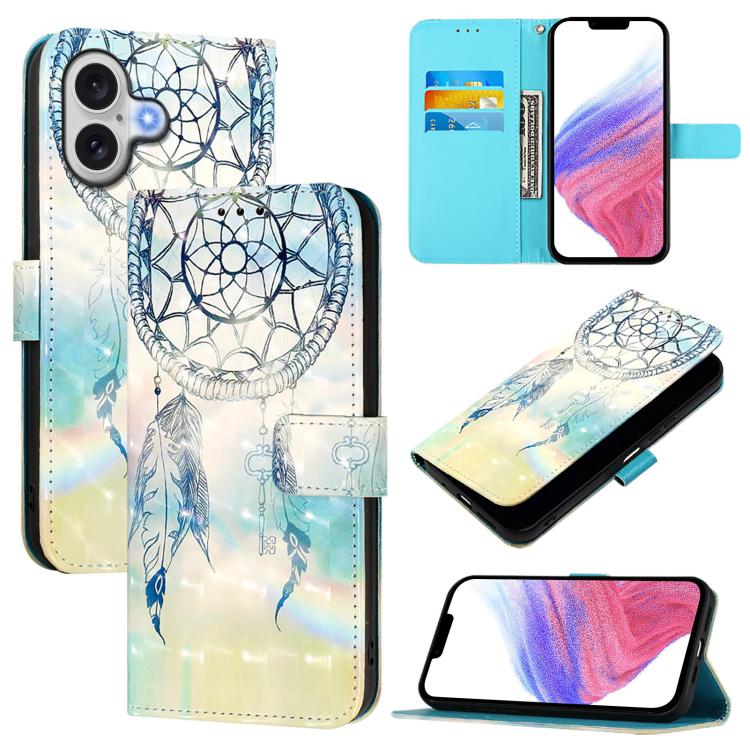 3D Painting Horizontal Flip Leather Phone Case, For iPhone 17e / 16e, For iPhone 17 Pro Max, For iPhone 17 Pro, For iPhone 17, For iPhone Air, For iPhone 16 Pro Max