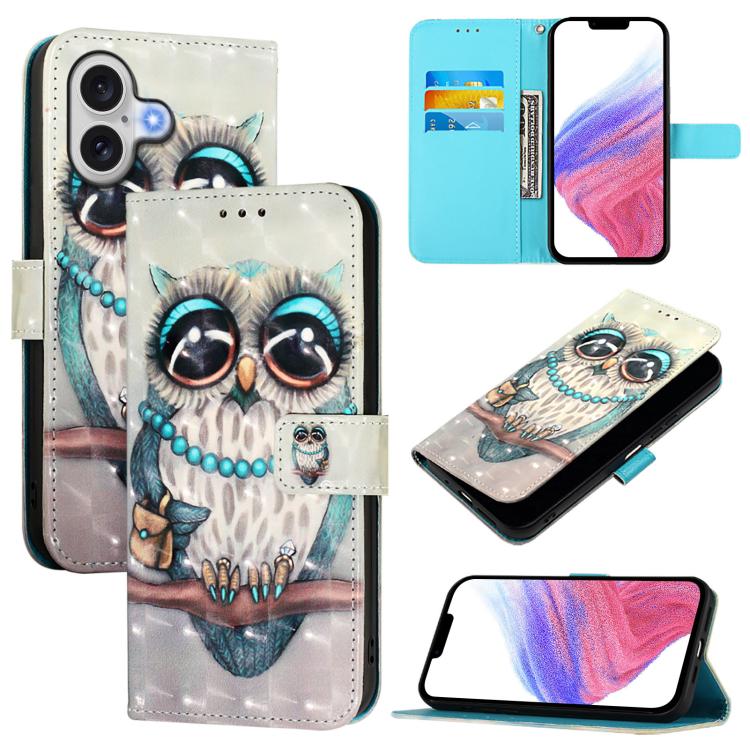 3D Painting Horizontal Flip Leather Phone Case, For iPhone 17e / 16e, For iPhone 17 Pro Max, For iPhone 17 Pro, For iPhone 17, For iPhone Air, For iPhone 16 Pro Max