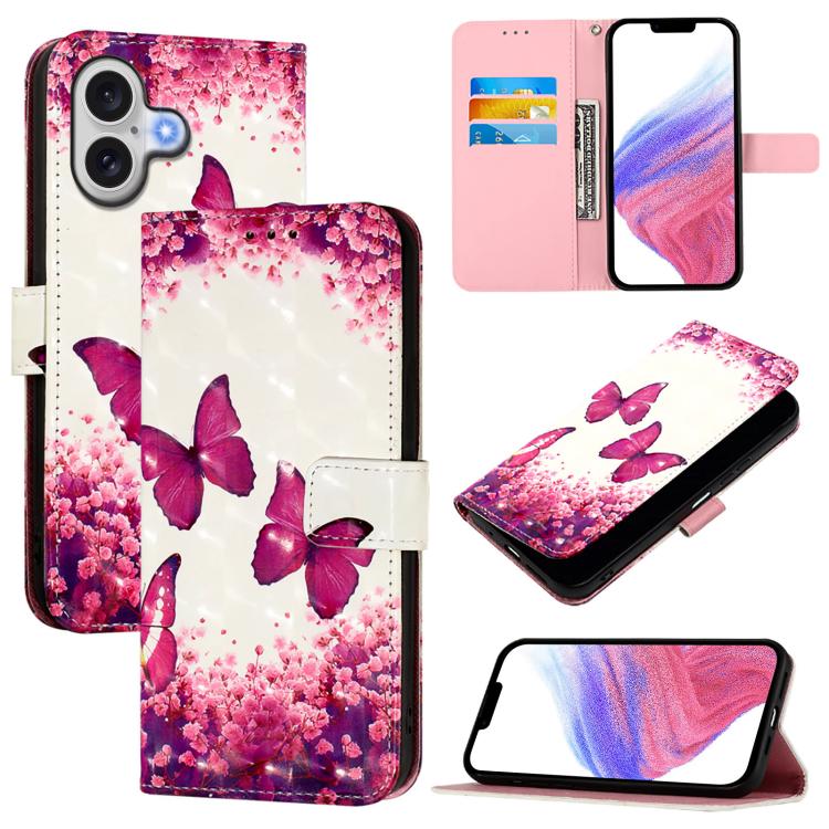 3D Painting Horizontal Flip Leather Phone Case, For iPhone 17e / 16e, For iPhone 17 Pro Max, For iPhone 17 Pro, For iPhone 17, For iPhone Air, For iPhone 16 Pro Max