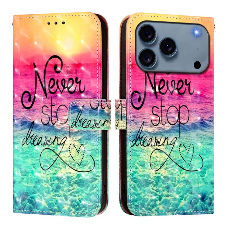 3D Painting Horizontal Flip Leather Phone Case, For iPhone 17e / 16e, For iPhone 17 Pro Max, For iPhone 17 Pro, For iPhone 17, For iPhone Air, For iPhone 16 Pro Max