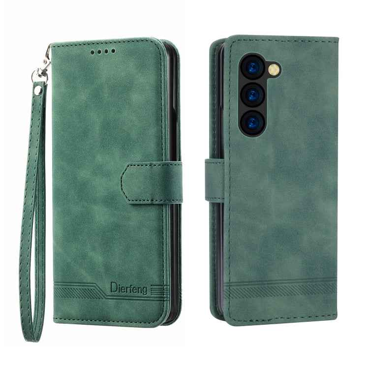 Dierfeng Dream Line TPU + PU Leather Phone Case, For Samsung Galaxy Z Flip6 / Flip7 FE, For Samsung Galaxy Z Fold6, For Samsung Galaxy Z Fold5, For Samsung Galaxy Z Flip5