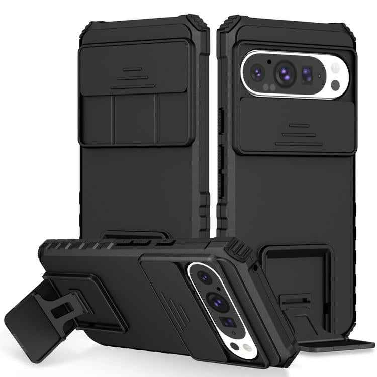 Stereoscopic Holder Sliding Camshield Phone Case, For Google Pixel 9 Pro XL, For Google Pixel 9 Pro, For Google Pixel 8 Pro, For Google Pixel 8
