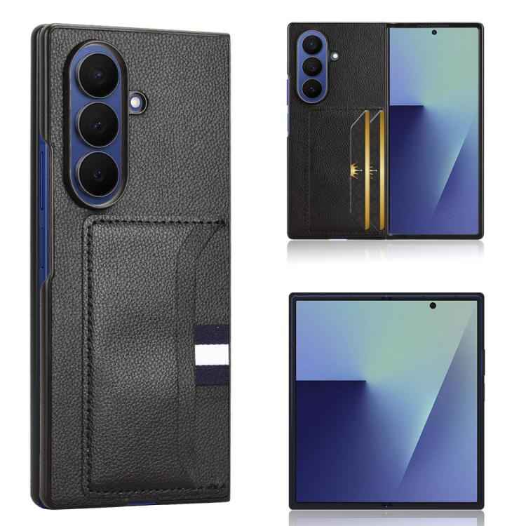 Litchi Texture Card Slots Back Cover Phone Case, For Samsung Galaxy Z Flip7 FE / Z Flip6, For Samsung Galaxy Z Fold7 5G, For Samsung Galaxy Z Flip7 5G, For Samsung Galaxy Z Fold6, For Samsung Galaxy Z Fold5, For Samsung Galaxy Z Flip5