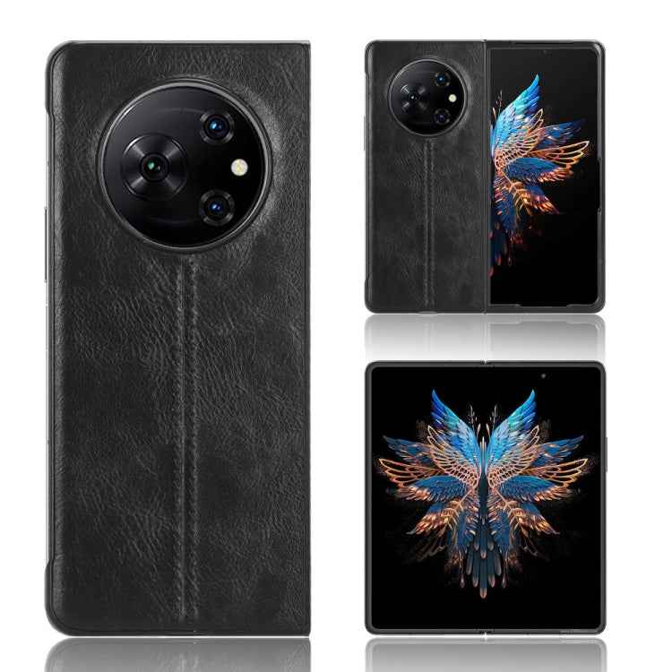 Cow Pattern Sewing Back Cover Phone Case, For Tecno Phantom V Flip2, For Tecno Phantom V Fold2, For Tecno Phantom V Flip, For Tecno Phantom V Fold