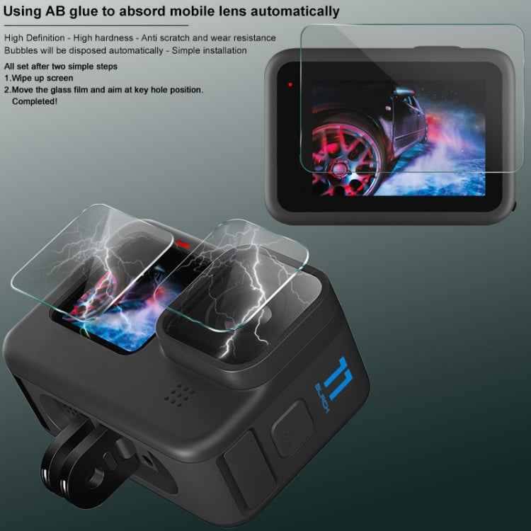 imak Rear Screen + Front Screen + Rear Camera Lens Tempered Glass Film, For GoPro HERO11 Black