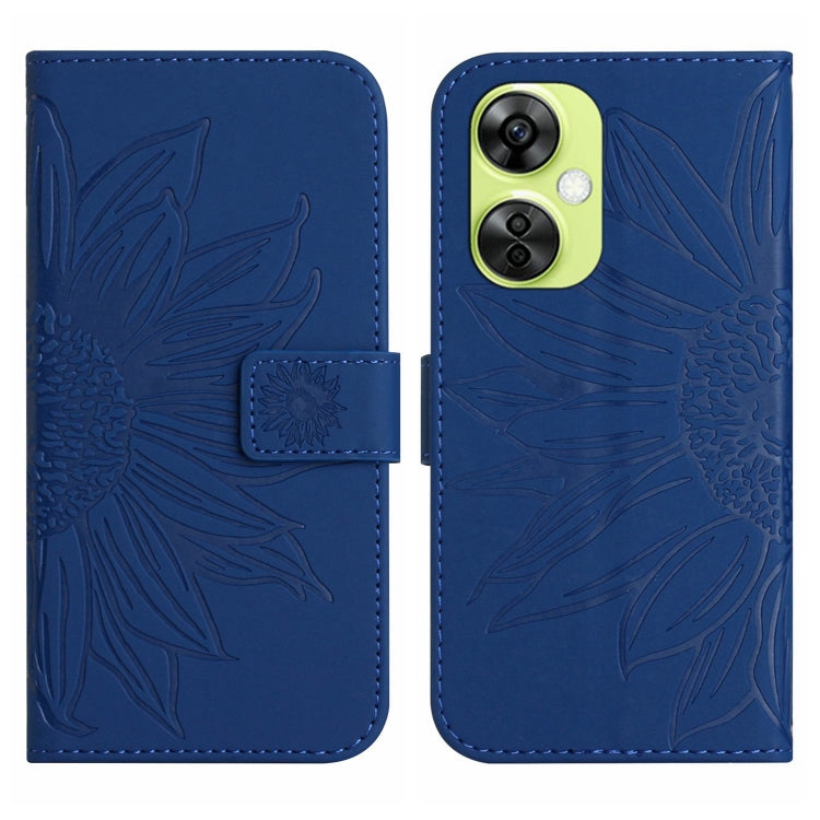Skin Feel Sun Flower Embossed Leather Phone Case with Lanyard, For OnePlus Nord CE4, For OnePlus 12R 5G Global, For OnePlus 12 5G Global, For OnePlus Nord CE 3 Lite