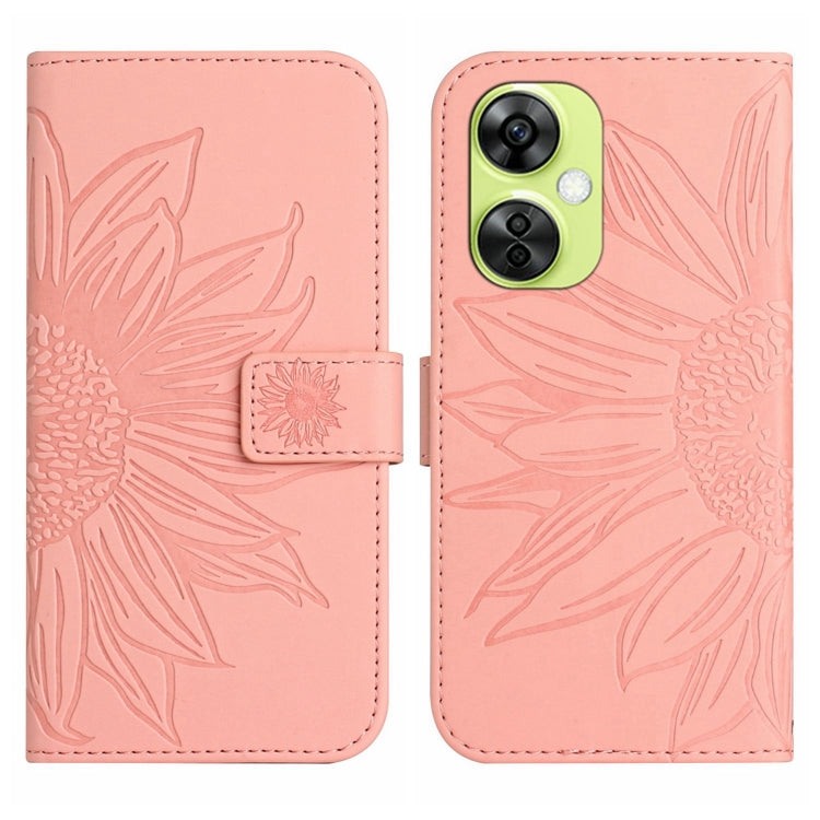 Skin Feel Sun Flower Embossed Leather Phone Case with Lanyard, For OnePlus Nord CE4, For OnePlus 12R 5G Global, For OnePlus 12 5G Global, For OnePlus Nord CE 3 Lite
